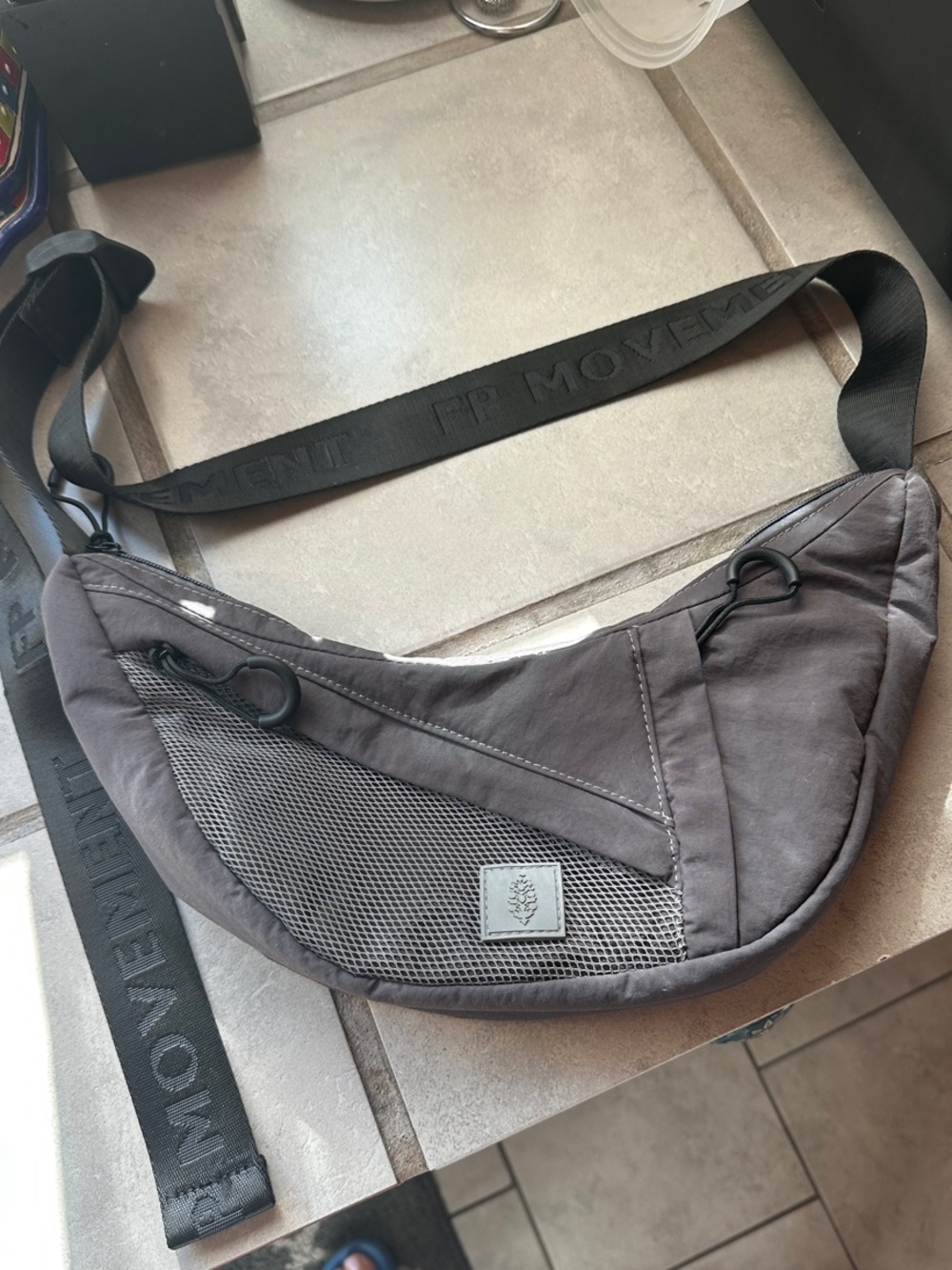 FP Movement by Free People Grey and Black Crossbody Sling Bag
